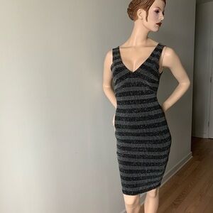 Black/Silver V-Neck Cocktail/ Party/Holiday Dress